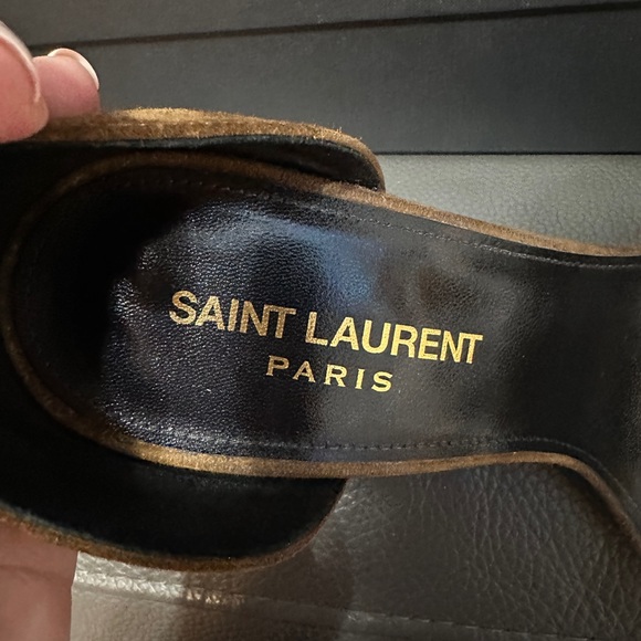 SAINT LAURENT SUEDE BROWN OPYUM HEELS - Picture 12 of 12